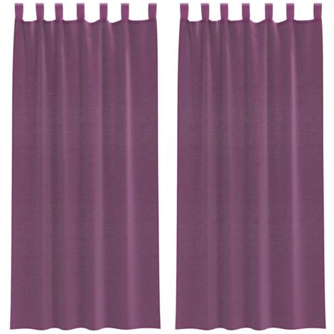 Rideaux en voile avec boucles 2 pcs violet 140x225 cm CFW12433 (1/5)