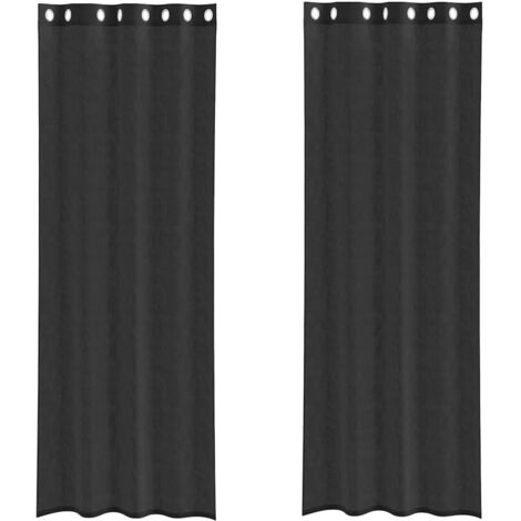 Rideaux en voile avec œillets 2 pcs noir 140x260 cm CFW46790 (1/5)