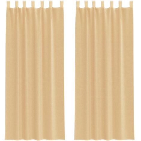 Rideaux en voile avec boucles 2 pcs sable 140x260 cm CFW40785 (1/5)