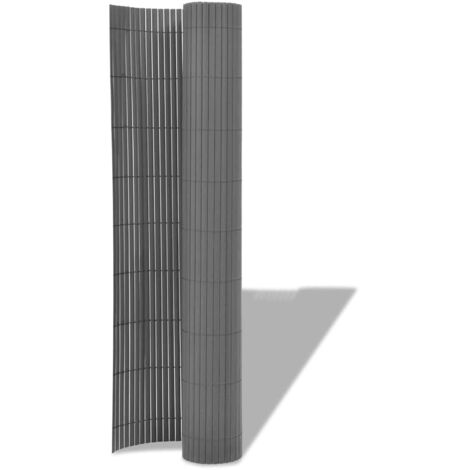 Clôture de jardin Double face PVC 90 x 300 cm Gris CFW50880 (1/5)