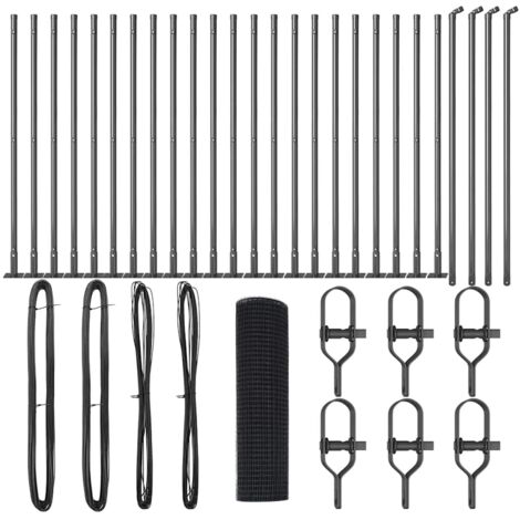 Grillage rouleau，Clôture en fil métallique avec 13 poteaux flangés Gris 0.5x50 m Acier CFW5709388