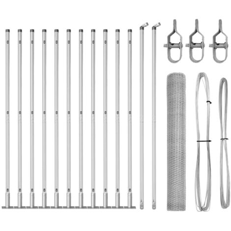 Grillage rouleau，Ensemble de Clôture Ensemble de 2 Acier galvanisé 25 x 1,2 m CFW8717434