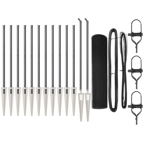 Grillage rouleau,Clôture en fil soudé avec 13 piquets gris 0.4x25 m en acier CFW8404812