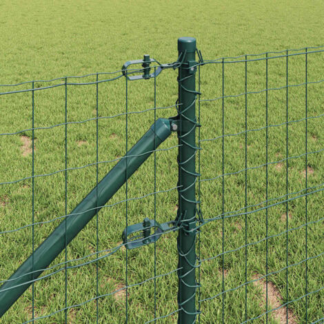 Clôture Euro Verte 25 M Avec Poteaux - Fil PVC Résistant Pour Jardin, Terrain, Sécurité