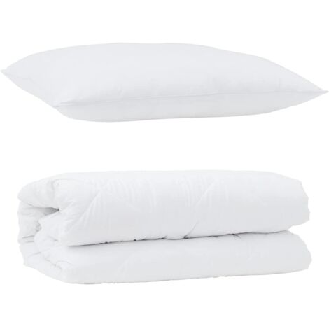 Ensemble de Duvet avec oreiller 2 pcs,Couette Blanc Microfibre CFW16864 (1/5)