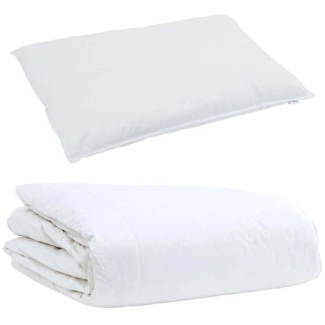 Duvet d'été simple avec oreiller 2 pcs,Couette Blanc Plume de canard CFW57793 (1/5)