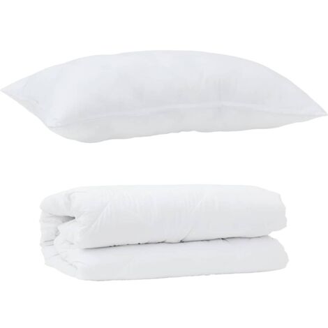 Ensemble de Duvet avec oreiller 2 pcs,Couette Blanc Microfibre CFW37387 (1/5)