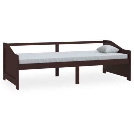 Lit simple,Lit de repos 3 places Marron foncé Bois de pin massif 90x200 cm CFW52039 (1/5)