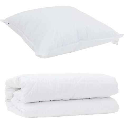 Ensemble de Duvet avec oreiller 2 pcs,Couette Blanc Microfibre CFW12497 (1/5)