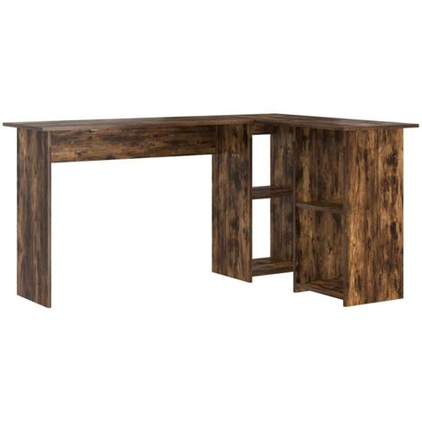 Bureau,Table de travail,Table d'étude Chêne fumé 142 x 102 x 73 cm Bois d'ingénierie CFW10038 (1/5)