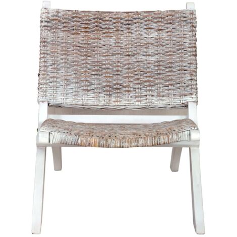 Chaise de salon,Chaise de relaxation rotin kubu naturel et bois d'acajou massif CFW24235 (1/5)