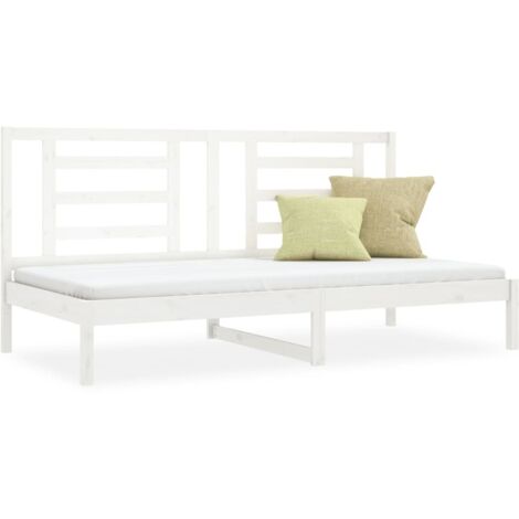 Lit adulte,Lit de jour Blanc 90x200 cm Bois de pin massif191267 (1/5)