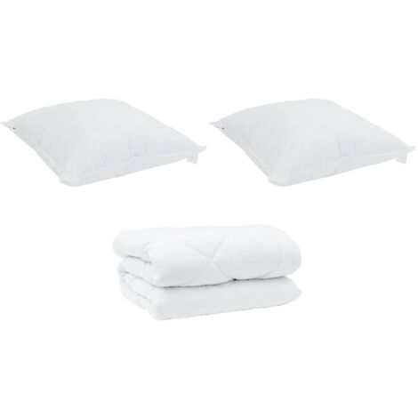 Duvet d'hiver avec oreiller 3 pcs,Couette Blanc Microfibre CFW58976 (1/5)