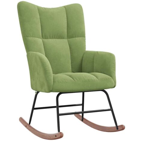 Chaise à bascule,Chaise de relaxation Vert clair Velours CFW76853 (1/5)