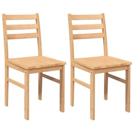Lot de 2 Chaises à manger,Chaise de cuisine bois massif caoutchouc CFW34987 (1/5)