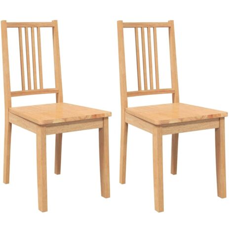 Lot de 2 Chaises à manger,Chaise de cuisine bois massif naturel caoutchouc CFW33413 (1/5)