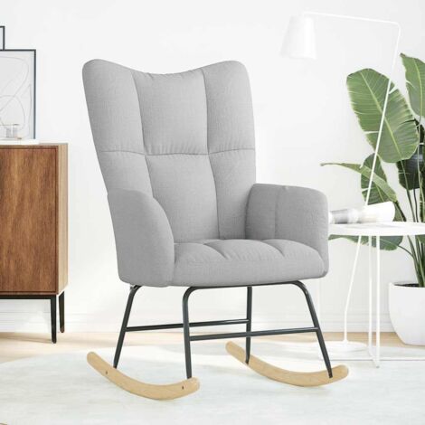 Chaise à bascule,Chaise de relaxation gris nuage tissu CFW69342 (1/5)