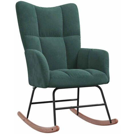 Chaise à bascule,Chaise de relaxation Vert foncé Velours CFW38321 (1/5)