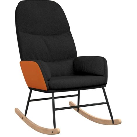Chaise à bascule，Chaise de relaxation Noir Tissu CFW19975 (1/5)