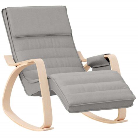 Chaise à bascule,Chaise de relaxation Gris clair Tissu CFW32771 (1/5)