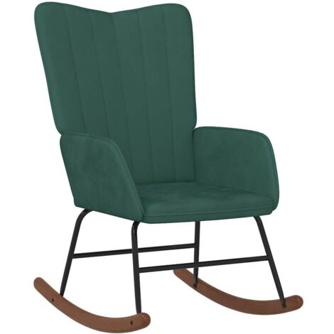 vidaXL Chaise de relaxation avec tabouret Vert foncé Velours
