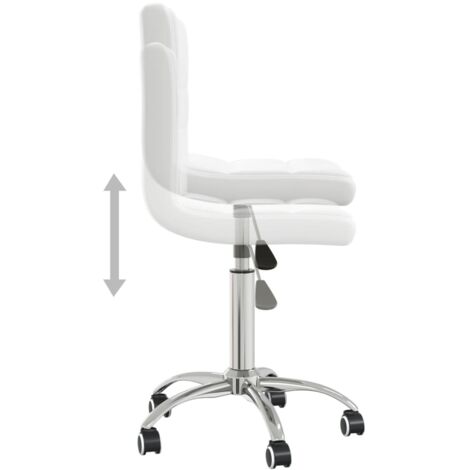 Chaise pivotante de salle à manger,Chaise de cuisine Blanc Similicuir CFW73002 (1/5)