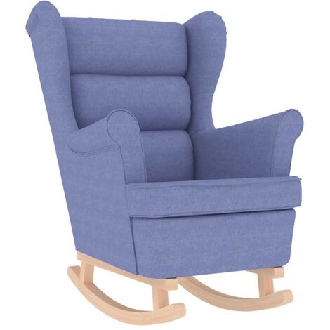 Chaise à bascule,Chaise de relaxation bleu jean 74x90x102 cm tissu CFW47996 (1/5)