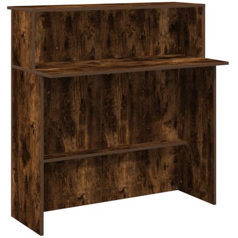 Bureau,Table de travail,Table d'étude de réception chêne fumé 100x50x103,5cm bois d'ingénierie CFW48443 (1/5)