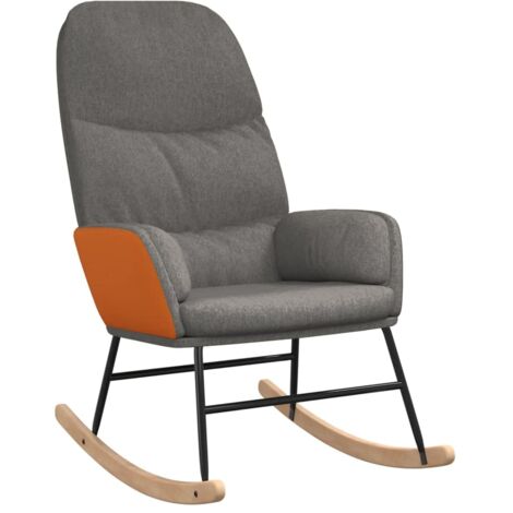 Chaise à bascule,Chaise de relaxation Gris clair Tissu CFW65813 (1/5)