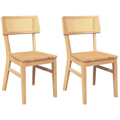 Lot de 2 Chaises à manger,Chaise de cuisine bois massif caoutchouc CFW27356 (1/5)