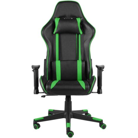 Chaise de jeu, Chaise Gaming pivotante Vert PVC CFW33607 (1/5)