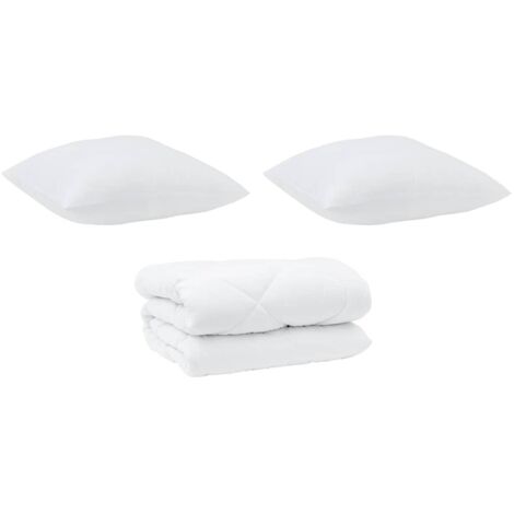 Couette avec Oreillers 3 pcs,Duvet Blanc Microfibre et Plumes D'oie CFW22015 (1/5)