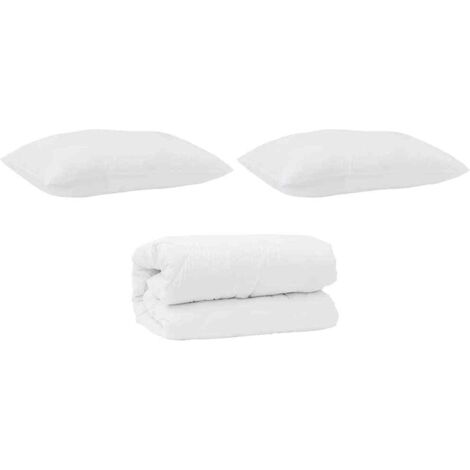 Couette avec Oreillers avec oreiller 3 pcs,Duvet Blanc Microfibre CFW16879 (1/5)