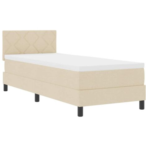 Lit simple,Lit Adulte,Lit boxspring avec matelas avec matelas Crème 80 x 200 cm tissu (1/5)