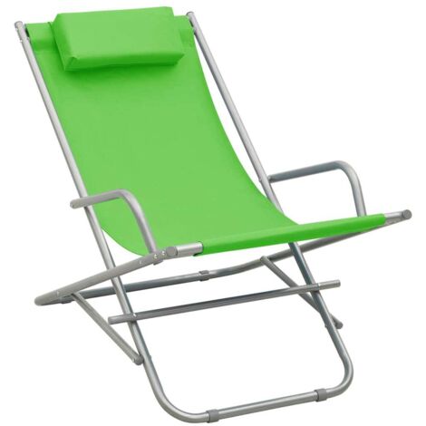 Chaise longue,Chaises à bascule lot de 2 Acier Vert CFW67400 (1/5)