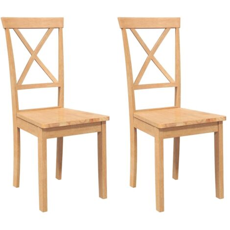 Lot de 2 Chaises à manger,Chaise de cuisine bois massif caoutchouc CFW99050 (1/5)