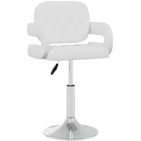 Lot de 4 Chaises pivotantes à manger，Chaise de cuisine Blanc Similicuir CFW47364 (1/5)