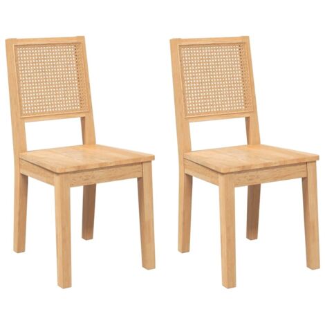 Lot de 2 Chaises à manger,Chaise de cuisine bois massif caoutchouc CFW16968 (1/5)