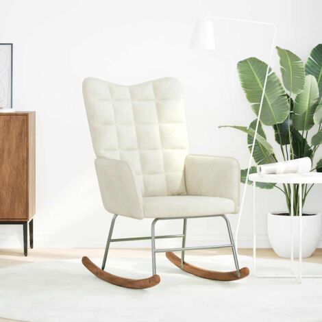 Chaise à bascule,Chaise de relaxation Crème Velours CFW23679 (1/5)