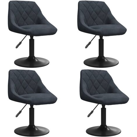 Lot de 4 Chaises pivotantes à manger,Chaise de cuisine gris foncé velours CFW54203 (1/5)