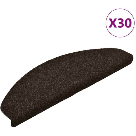 Tapis d'escalier auto-adhésifs 30 pcs,Marches d'escalier 65 x 21 x 4 cm Marron foncé Demi-rond Grand CFW524121 (1/5)
