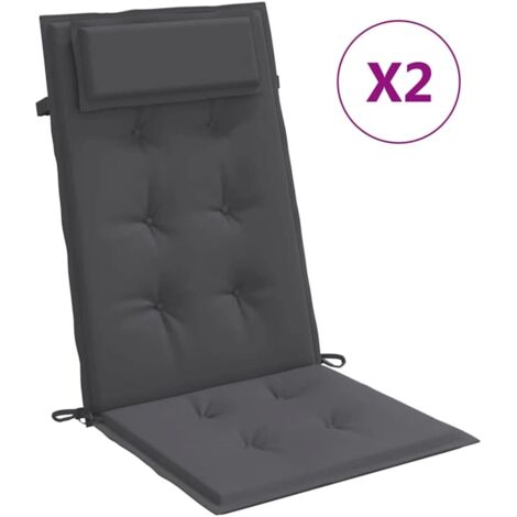 Coussins de chaise à dossier haut lot de 2,Coussins d'extérieur anthracite CFW566912 (1/5)