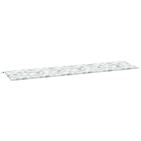Coussin de banc de jardin,Coussin d'extérieur motif de feuilles 200x50x4 cm tissu CFW149233 (1/5)