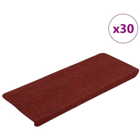 Tapis d'escalier auto-adhésifs 30 pcs,Marches d'escalier rouge 65x24,5x3,5 cm CFW734543 (1/5)