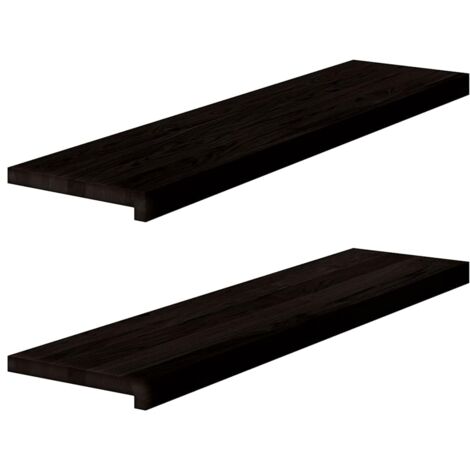 Marches d'escalier 2 pcs,Tapis d'escalier marron foncé 100x30x2 cm chêne massif CFW603002 (1/5)