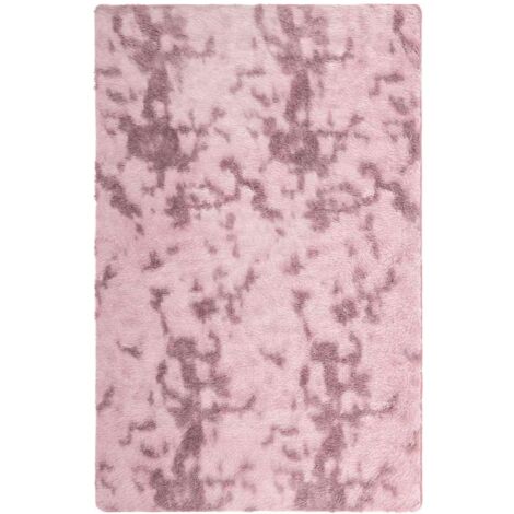 Tapis de sol,Tapis Shaggy à poils longs NAVARRA rose poudré 130x200 cm CFW524997 (1/5)