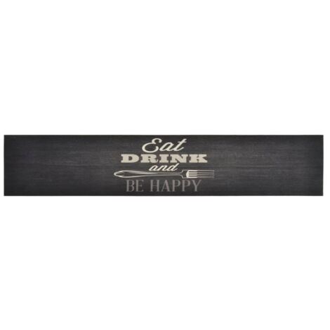 Tapis de cuisine，Tapis de sol lavable impression cuisine，Tapis de sol noir 60x300 cm CFW709173