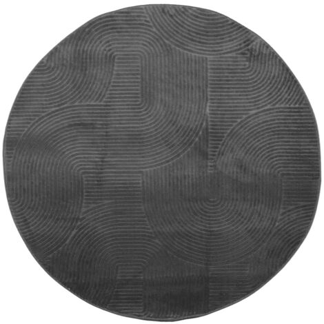 Tapis de sol,Tapis IZA poils courts style scandinave anthracite Ø 120 cm CFW624235 (1/5)