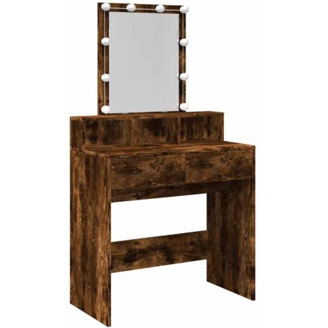 Coiffeuse，Table de maquillage avec LED chêne fumé 80x41x144,5 cm CFW237676 (1/5)