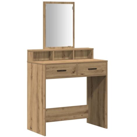 Coiffeuse,Table de maquillage Chêne artisanal 79 x 41 x 140 cm Bois d'ingénierie CFW146273 (1/5)